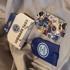 Life is Good 2pc luggage tag set BNWT